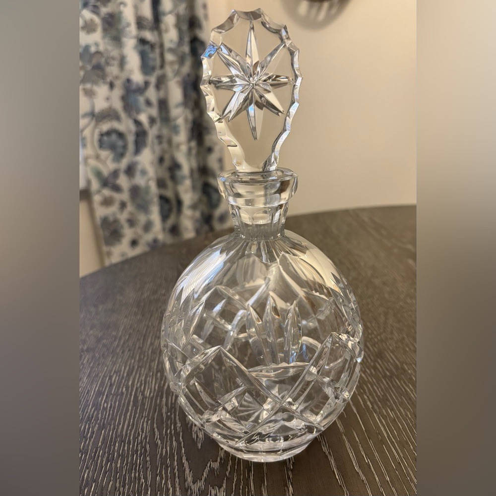 Ceska Czech Bohemian Lead Crystal Vintage  Decanter Bottle With Stopper